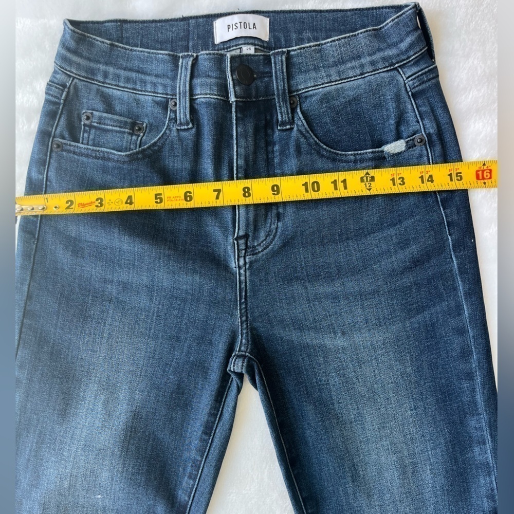 PISTOLA Women Denim Riley Mid-Rise Relaxed Jeans Straight Leg Spandex Size 25 - Picture 13 of 16